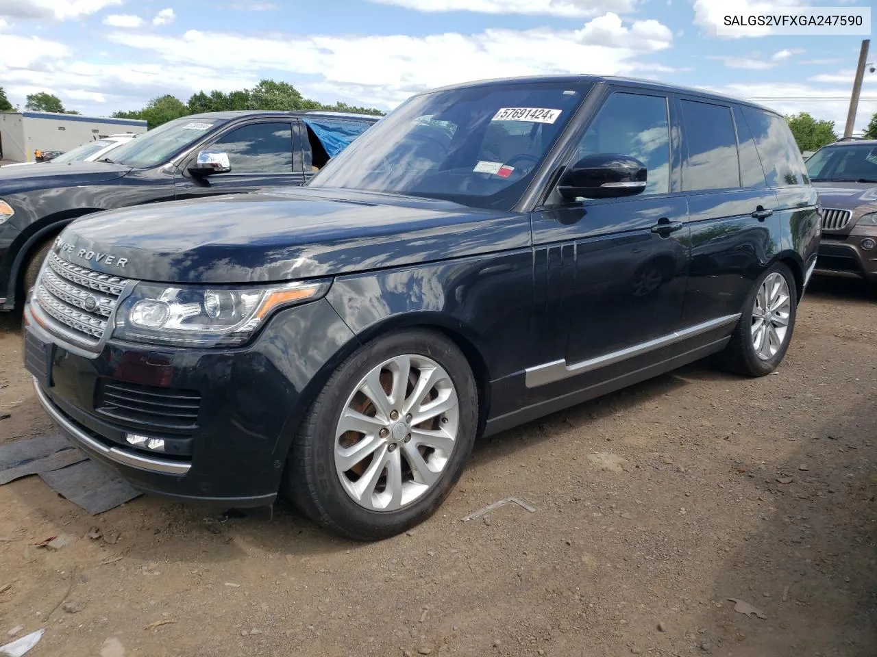 2016 Land Rover Range Rover Hse VIN: SALGS2VFXGA247590 Lot: 57691424