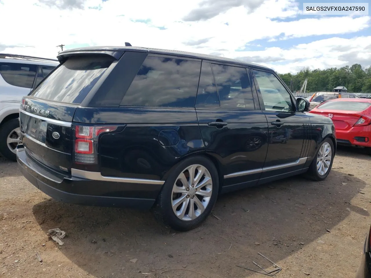 2016 Land Rover Range Rover Hse VIN: SALGS2VFXGA247590 Lot: 57691424