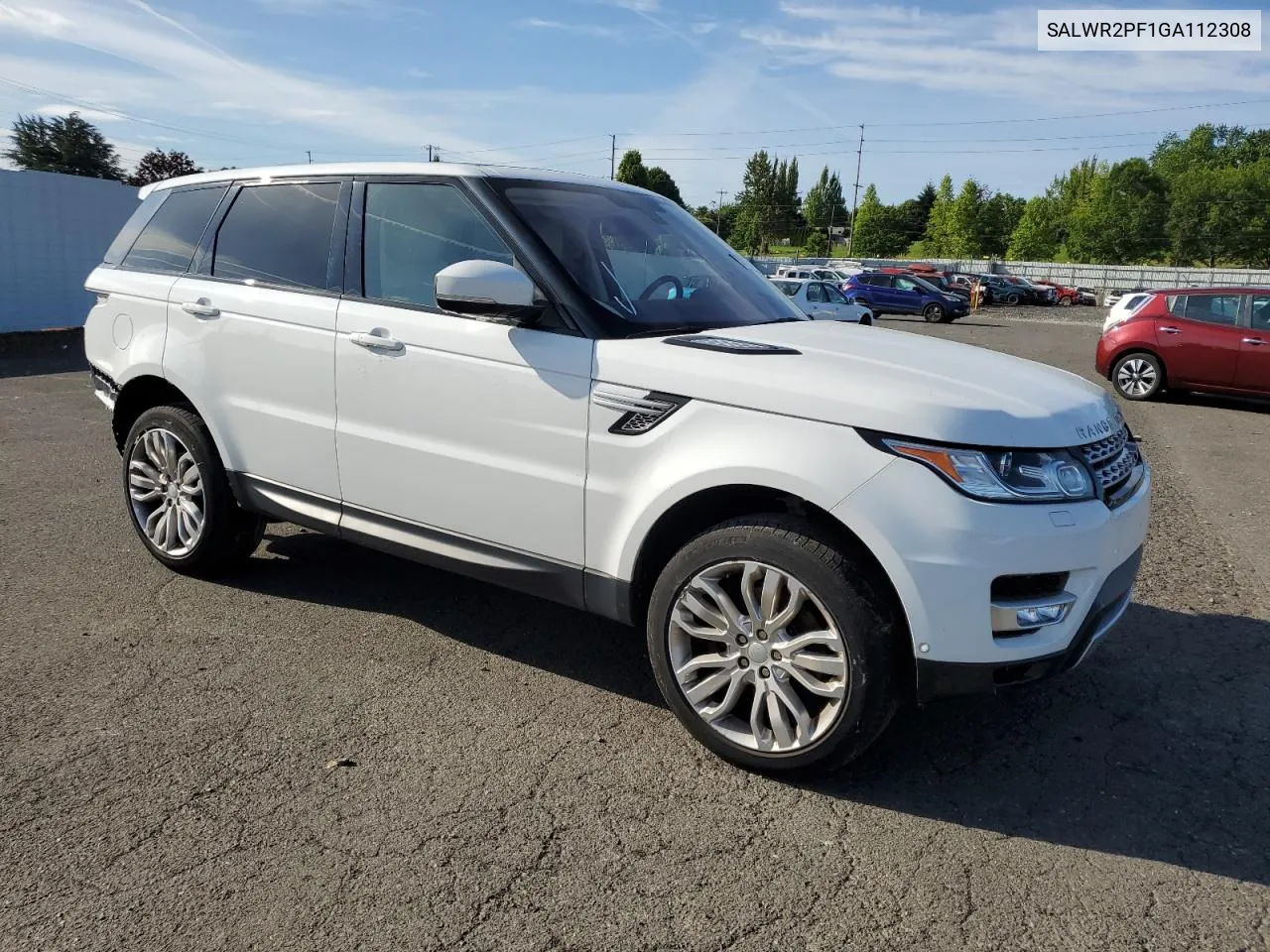 2016 Land Rover Range Rover Sport Hse VIN: SALWR2PF1GA112308 Lot: 58688614