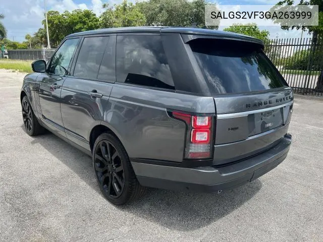 2016 Land Rover Range Rover Hse VIN: SALGS2VF3GA263999 Lot: 67003984