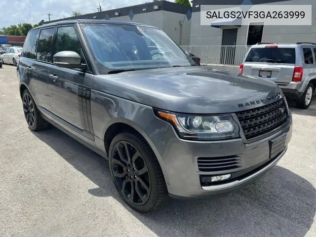 2016 Land Rover Range Rover Hse VIN: SALGS2VF3GA263999 Lot: 67003984