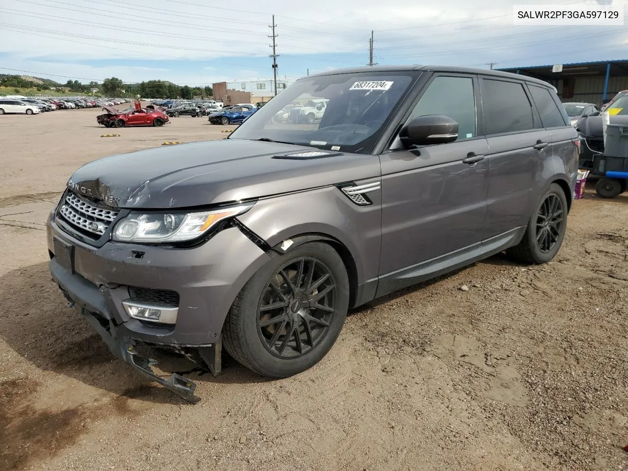 2016 Land Rover Range Rover Sport Hse VIN: SALWR2PF3GA597129 Lot: 68317204