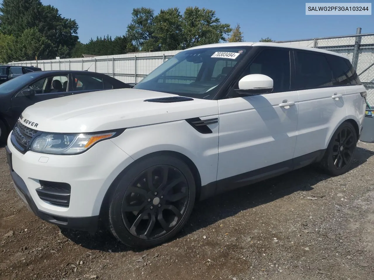 2016 Land Rover Range Rover Sport Se VIN: SALWG2PF3GA103244 Lot: 70303494