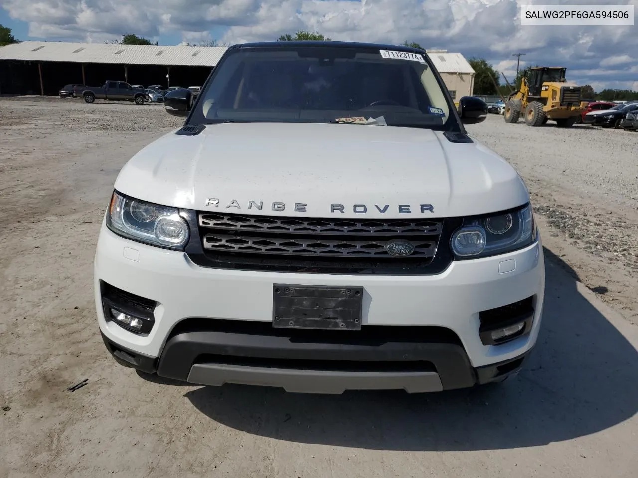 2016 Land Rover Range Rover Sport Se VIN: SALWG2PF6GA594506 Lot: 71123774