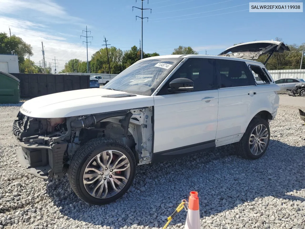 2016 Land Rover Range Rover Sport Sc VIN: SALWR2EFXGA119938 Lot: 71348714