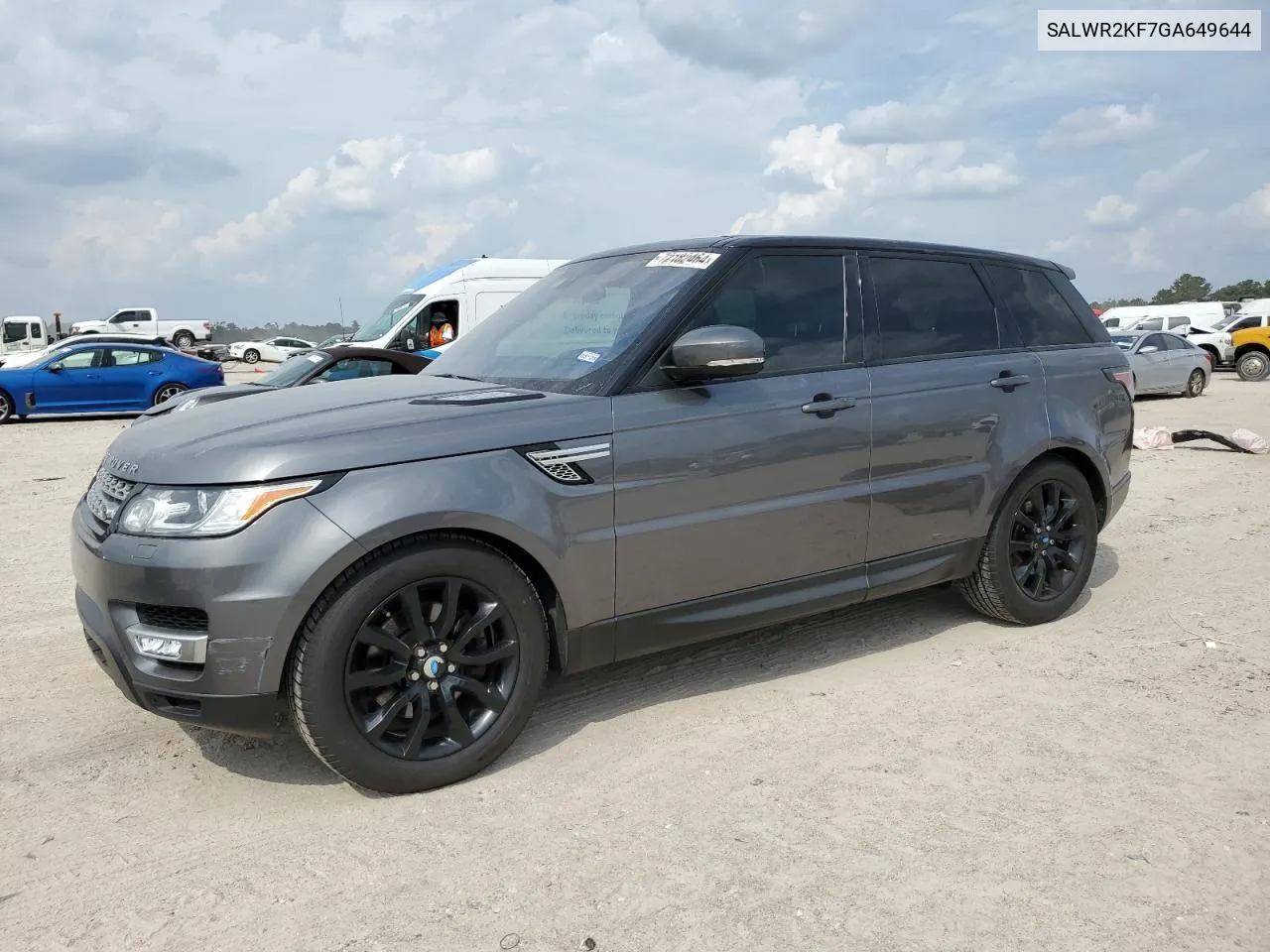 2016 Land Rover Range Rover Sport Hse VIN: SALWR2KF7GA649644 Lot: 72182464