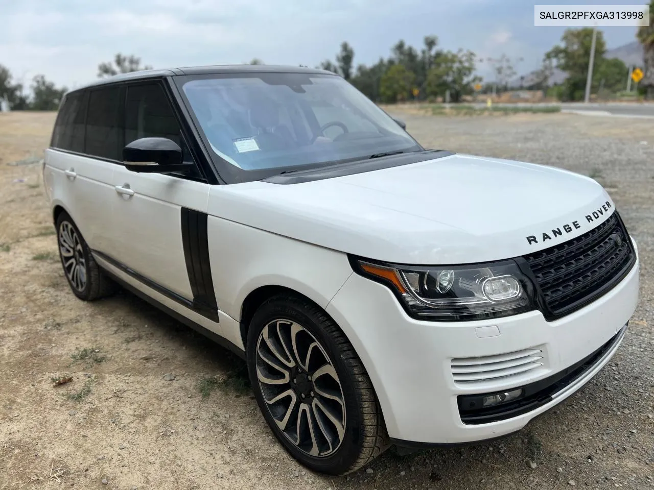 2016 Land Rover Range Rover VIN: SALGR2PFXGA313998 Lot: 72788394