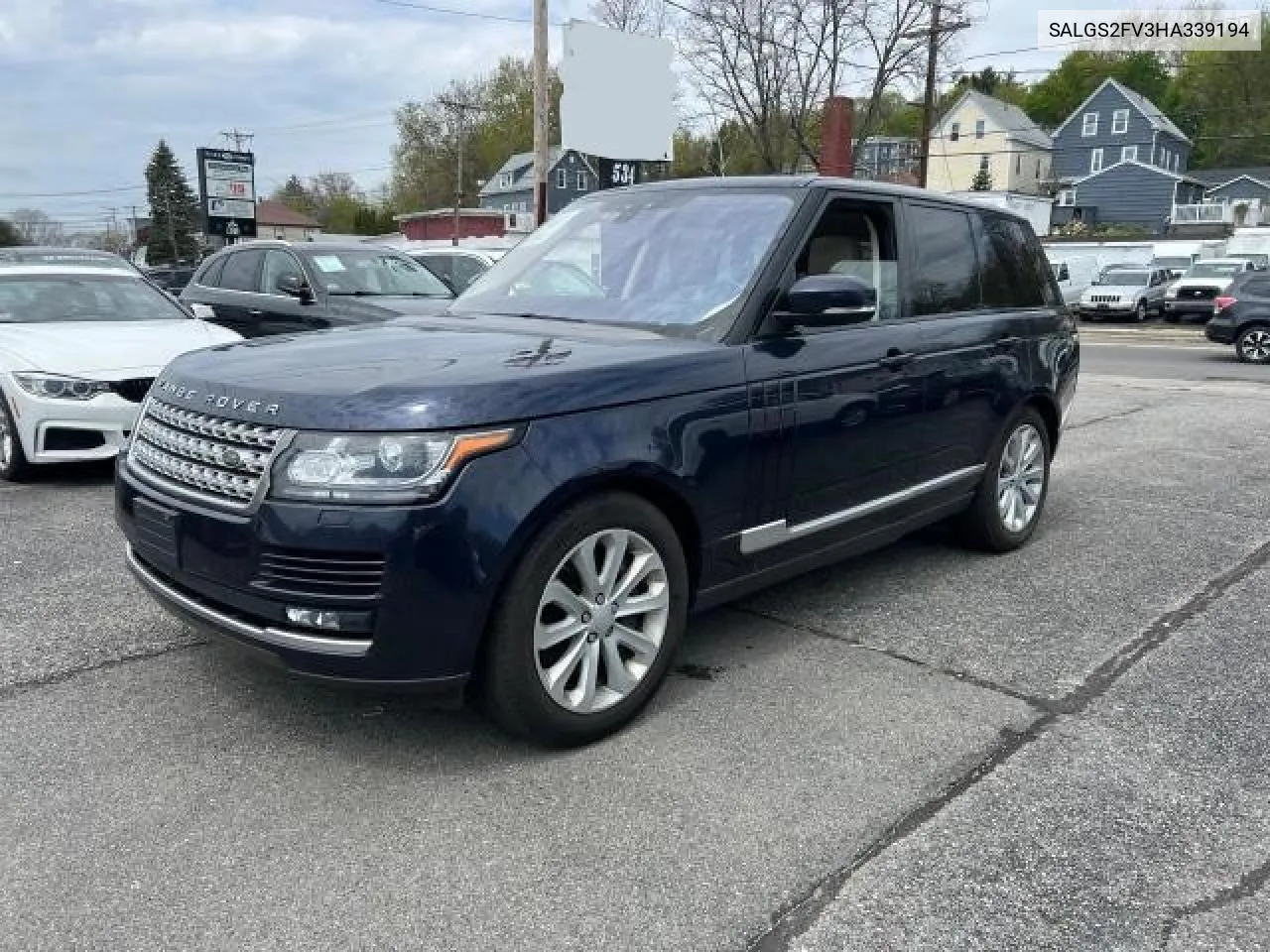 2017 Land Rover Range Rover Hse VIN: SALGS2FV3HA339194 Lot: 56263734