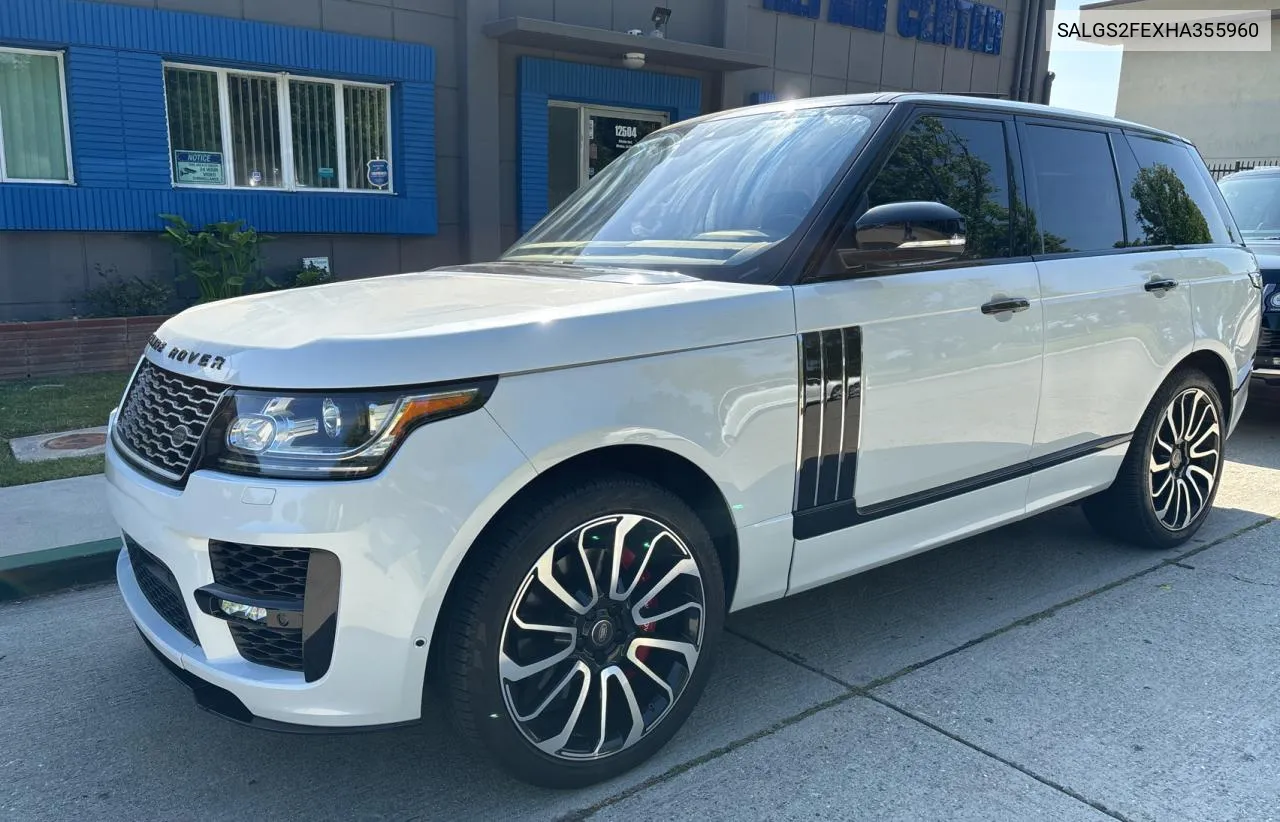 2017 Land Rover Range Rover Supercharged VIN: SALGS2FEXHA355960 Lot: 56969634