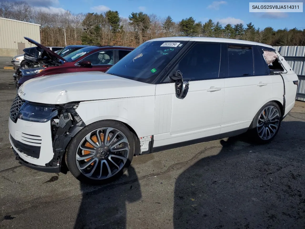 2018 Land Rover Range Rover Hse VIN: SALGS2SV8JA514311 Lot: 39203294