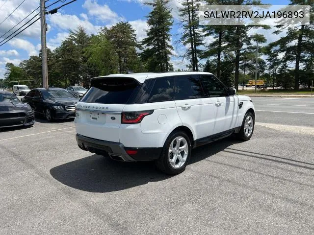 2018 Land Rover Range Rover Sport Hse VIN: SALWR2RV2JA196893 Lot: 65776224