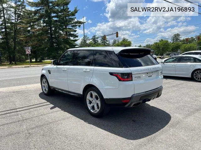 2018 Land Rover Range Rover Sport Hse VIN: SALWR2RV2JA196893 Lot: 65776224