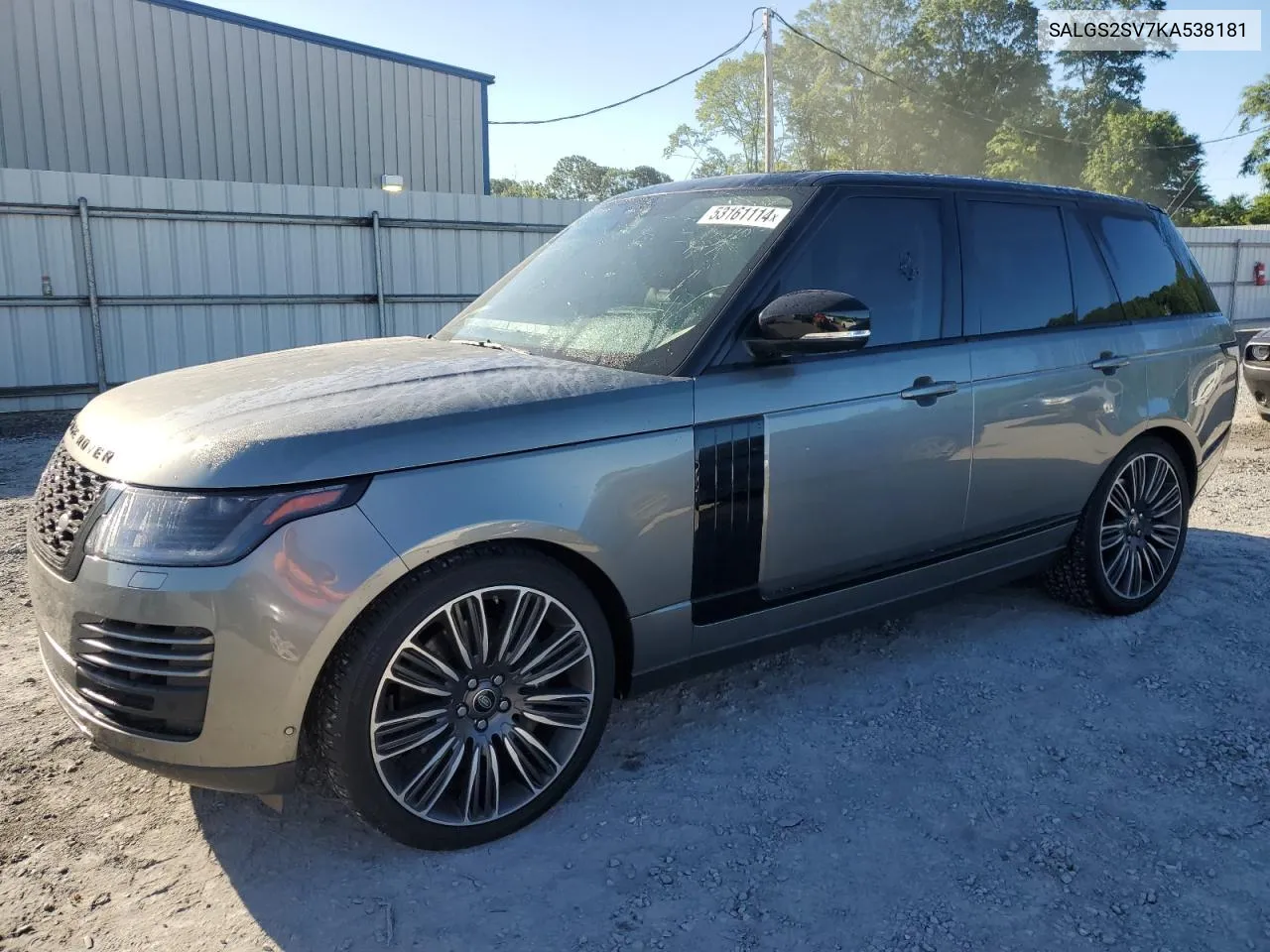 2019 Land Rover Range Rover Hse VIN: SALGS2SV7KA538181 Lot: 53161114