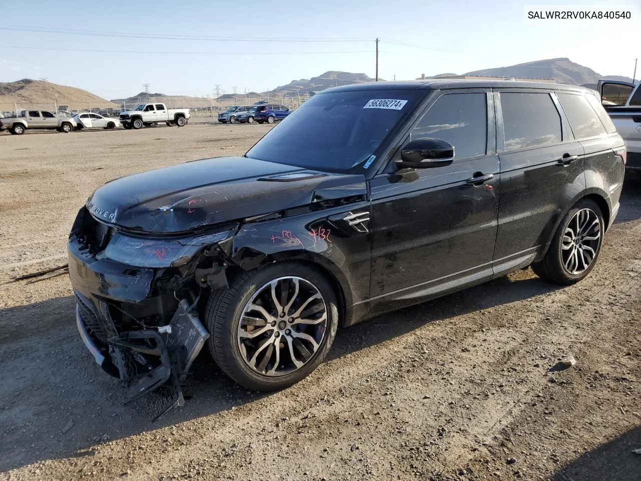 2019 Land Rover Range Rover Sport Hse VIN: SALWR2RV0KA840540 Lot: 56306274