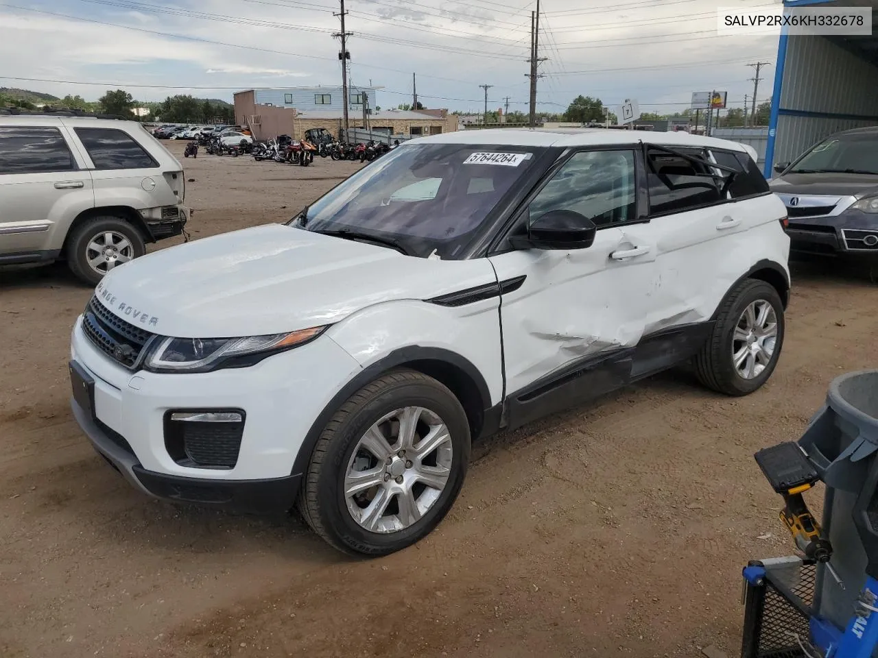 2019 Land Rover Range Rover Evoque Se VIN: SALVP2RX6KH332678 Lot: 57644264