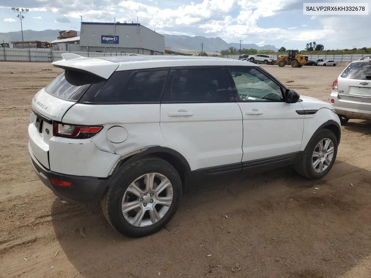 2019 Land Rover Range Rover Evoque Se VIN: SALVP2RX6KH332678 Lot: 57644264