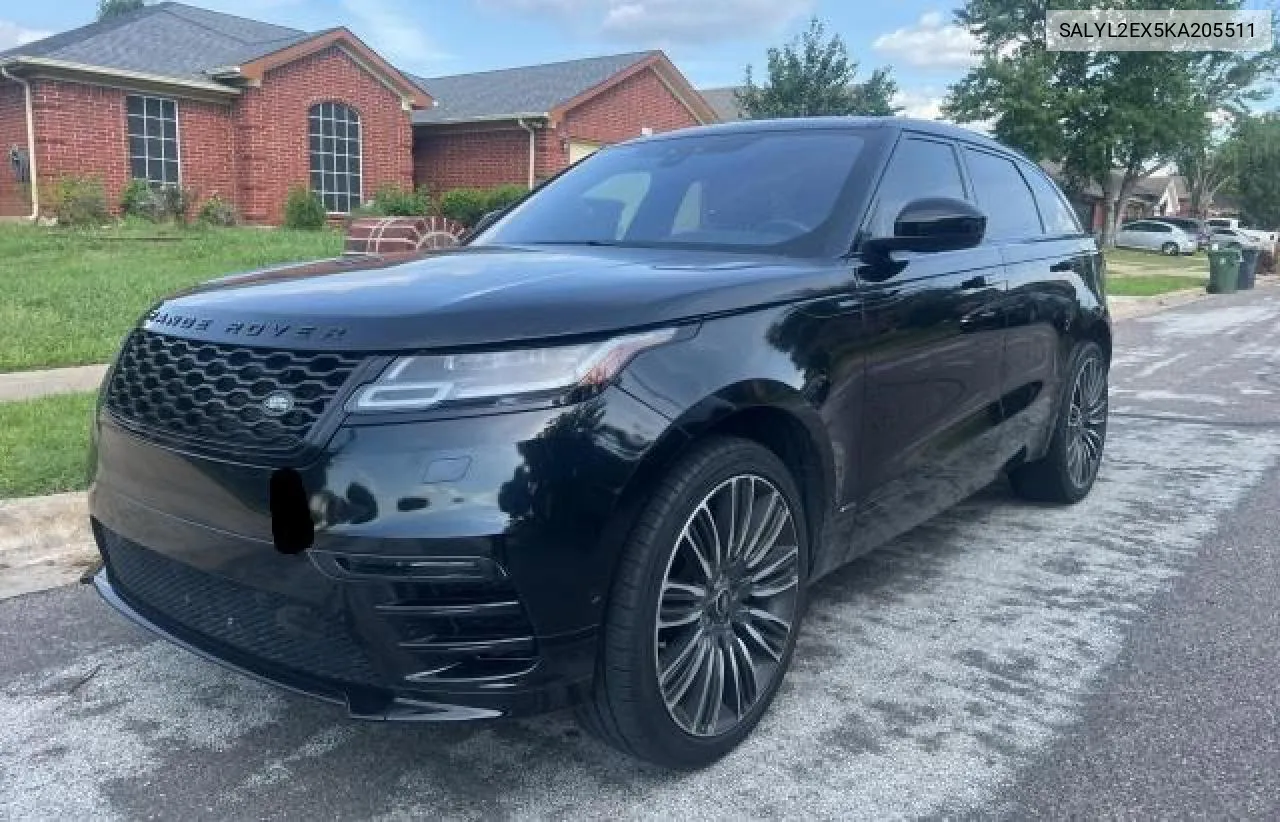 2019 Land Rover Range Rover Velar R-Dynamic Se VIN: SALYL2EX5KA205511 Lot: 59594614