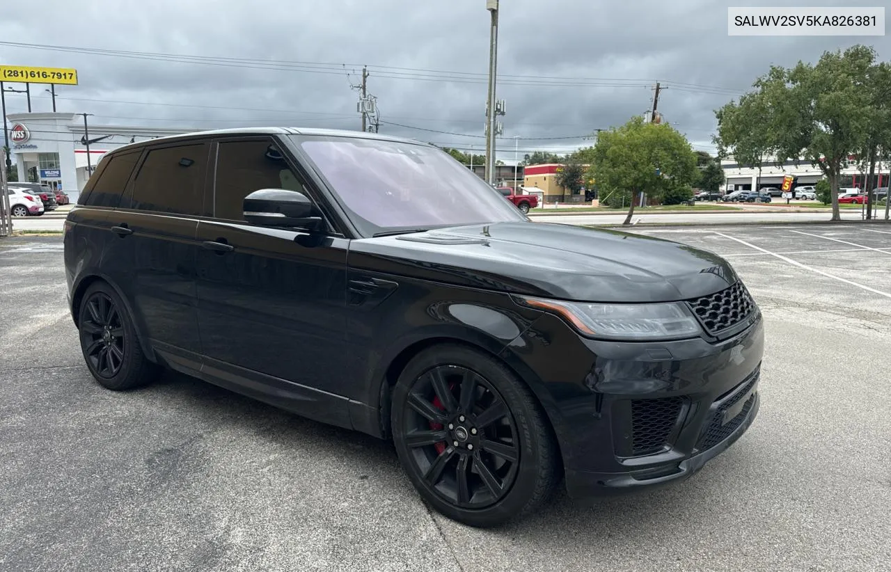 2019 Land Rover Range Rover Sport Hse Dynamic VIN: SALWV2SV5KA826381 Lot: 70808994