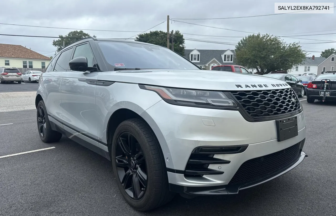 2019 Land Rover Range Rover Velar R-Dynamic Se VIN: SALYL2EX8KA792741 Lot: 73613944