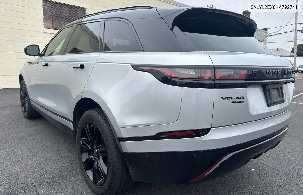 2019 Land Rover Range Rover Velar R-Dynamic Se VIN: SALYL2EX8KA792741 Lot: 73613944