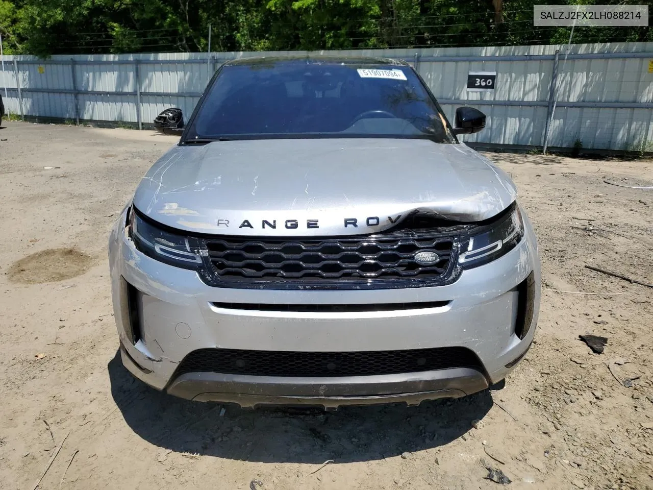 2020 Land Rover Range Rover Evoque S VIN: SALZJ2FX2LH088214 Lot: 51907094