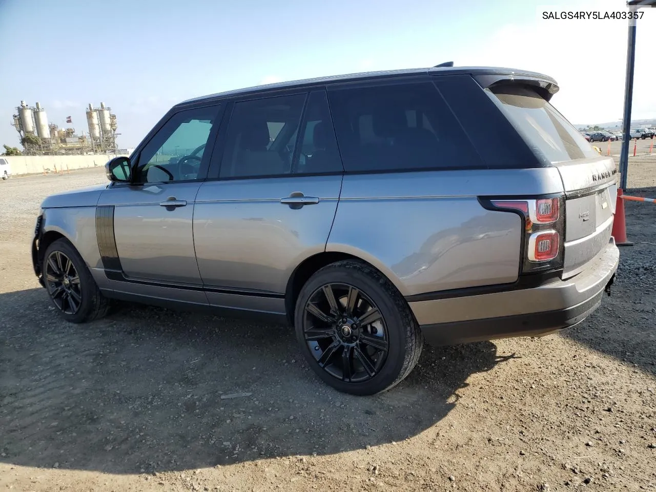 SALGS4RY5LA403357 2020 Land Rover Range Rover Hse