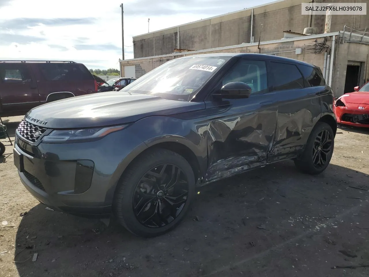 2020 Land Rover Range Rover Evoque S VIN: SALZJ2FX6LH039078 Lot: 69574014