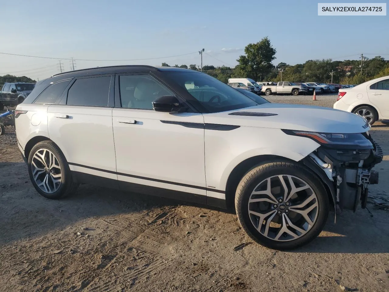 2020 Land Rover Range Rover Velar R-Dynamic S VIN: SALYK2EX0LA274725 Lot: 70895614