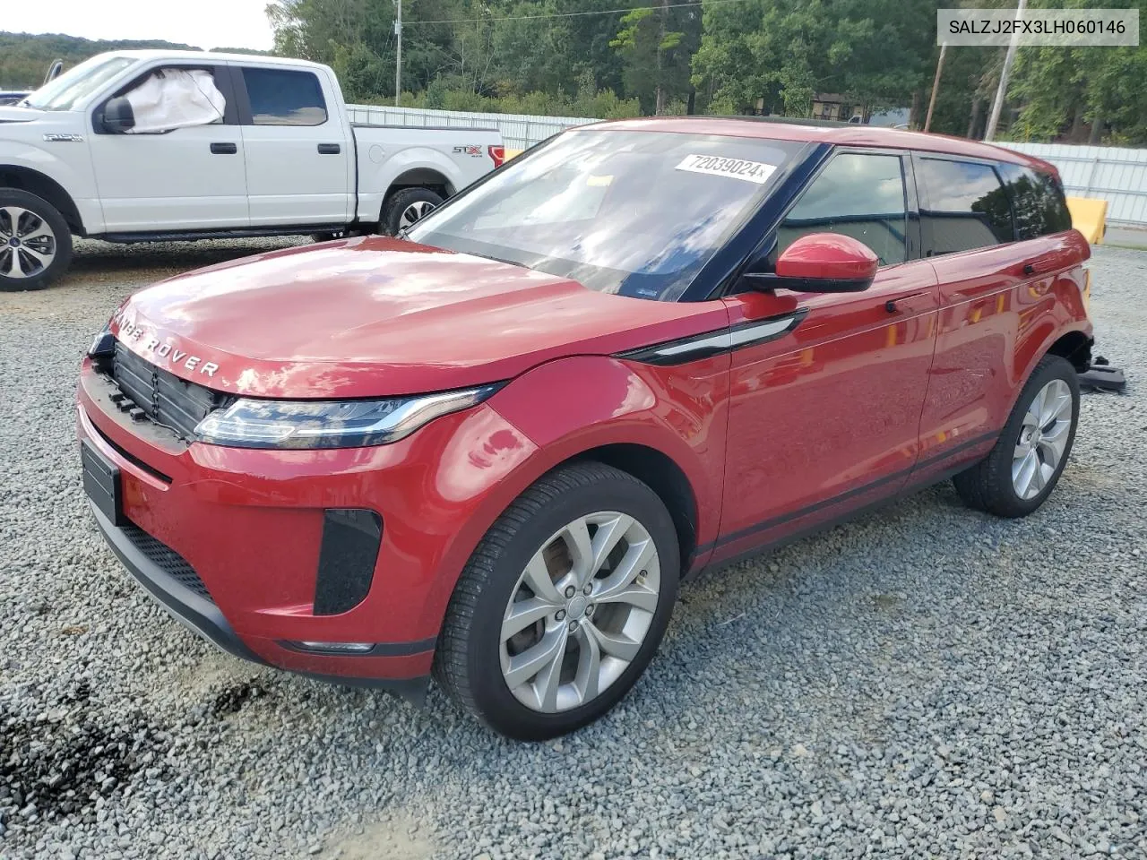 2020 Land Rover Range Rover Evoque S VIN: SALZJ2FX3LH060146 Lot: 72039024