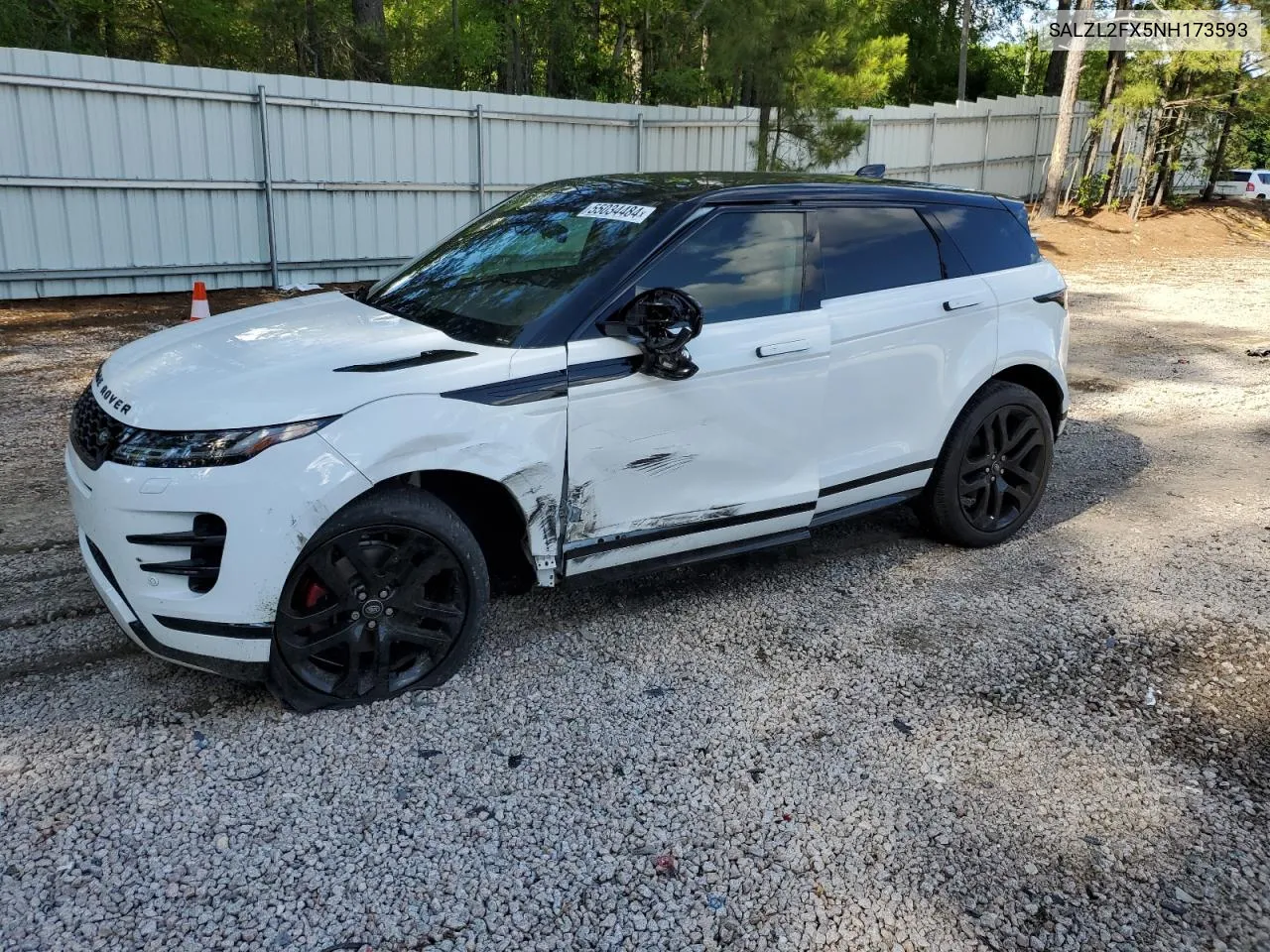 2022 Land Rover Range Rover Evoque R-Dynamic Se VIN: SALZL2FX5NH173593 Lot: 55034484