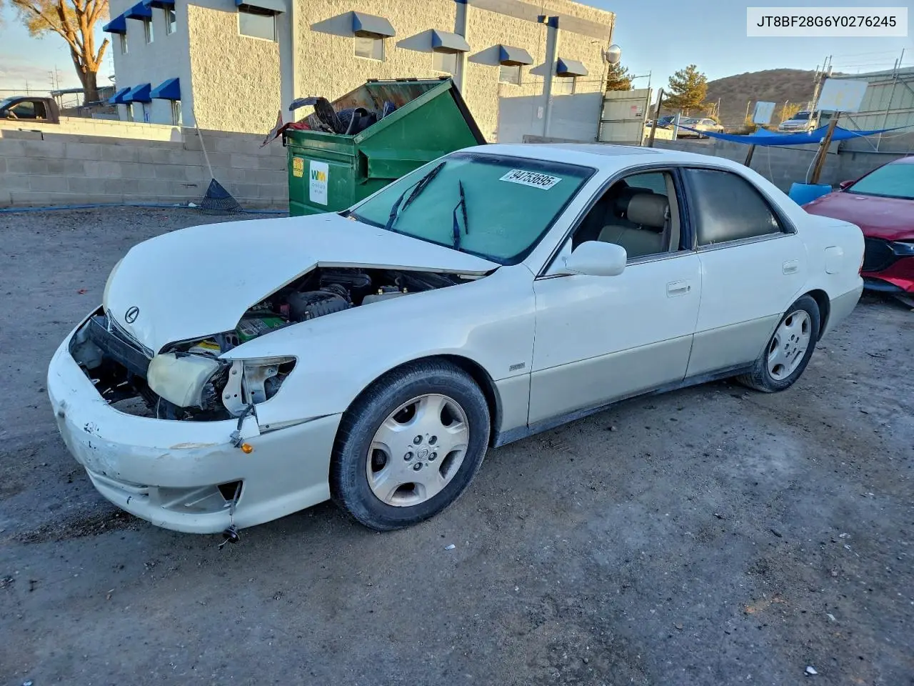 JT8BF28G6Y0276245 2000 Lexus Es 300