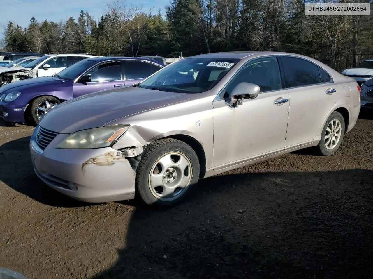 JTHBJ46G272002654 2007 Lexus Es 350
