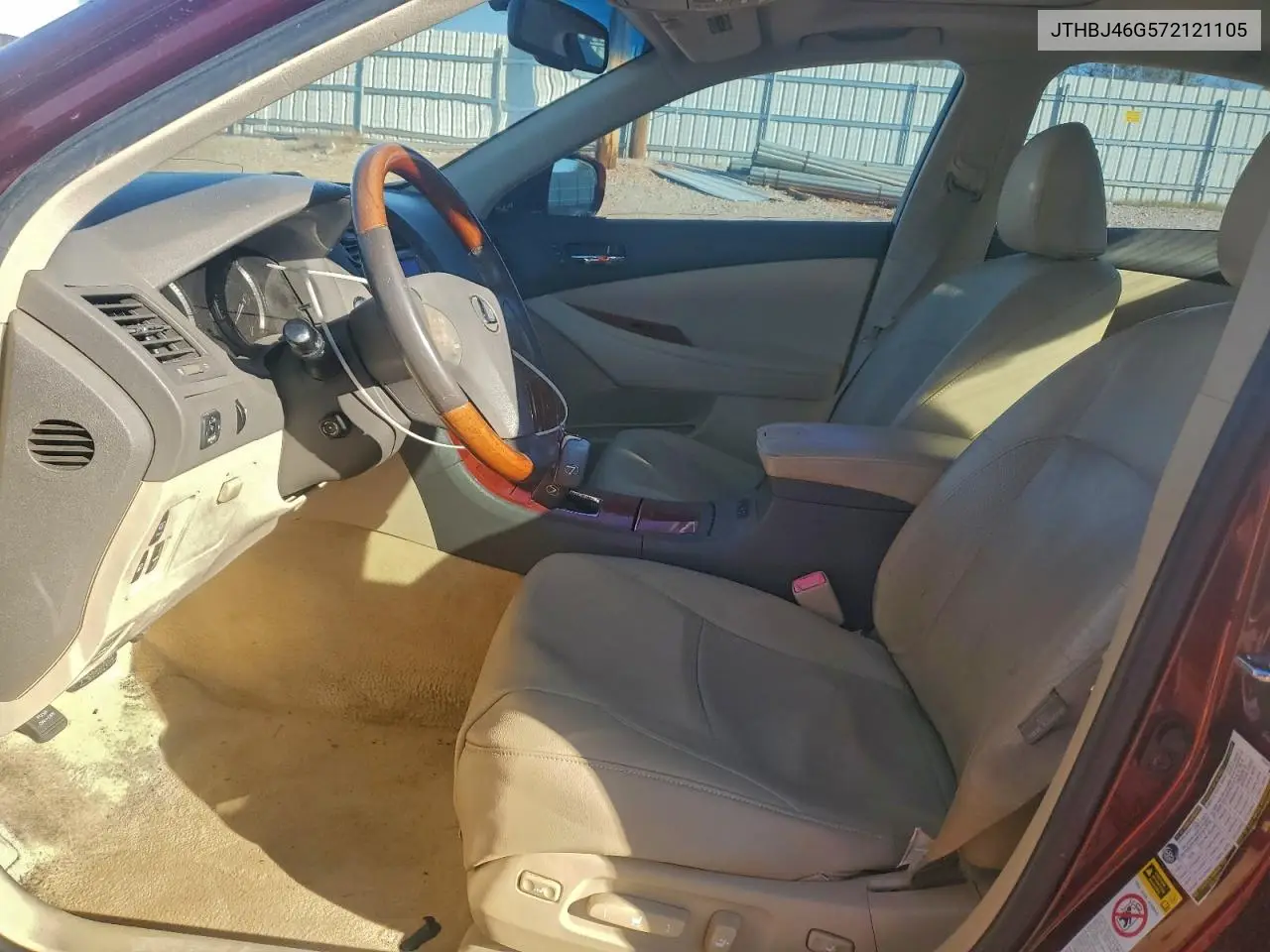 JTHBJ46G572121105 2007 Lexus Es 350