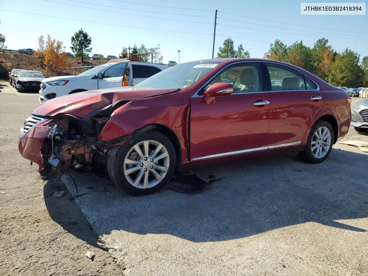JTHBK1EG3B2418394 2011 Lexus Es 350