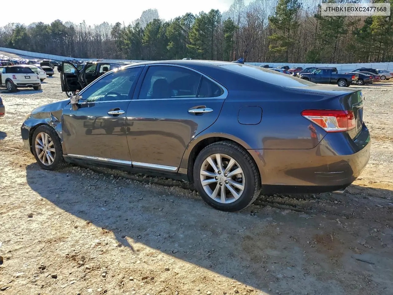 JTHBK1EGXC2477668 2012 Lexus Es 350