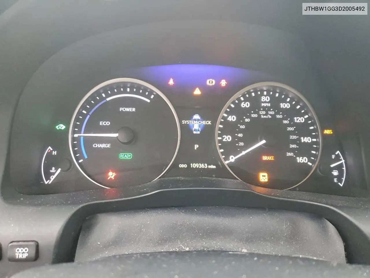 JTHBW1GG3D2005492 2013 Lexus Es 300H
