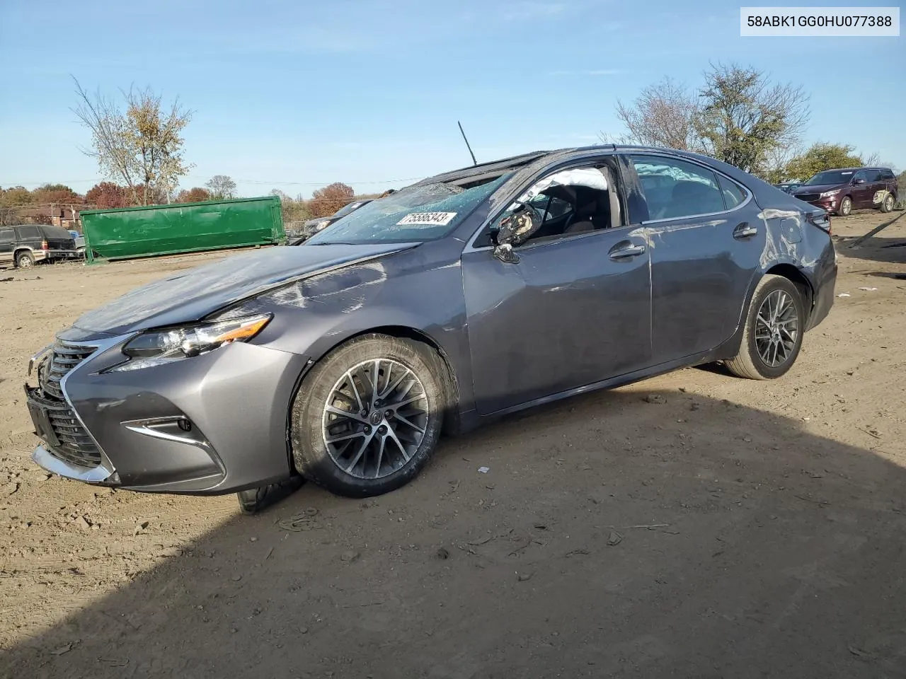 Auction sale of the 2017 Lexus ES , vin: 58ABK1GG0HU077388, lot number: 75586343