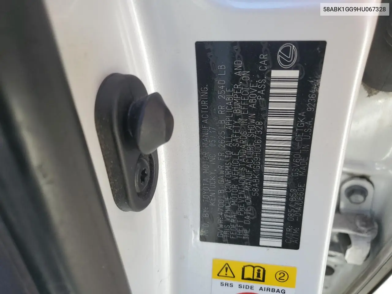 58ABK1GG9HU067328 2017 Lexus Es 350