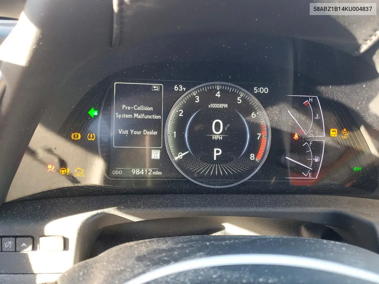 58ABZ1B14KU004837 2019 Lexus Es 350 Base