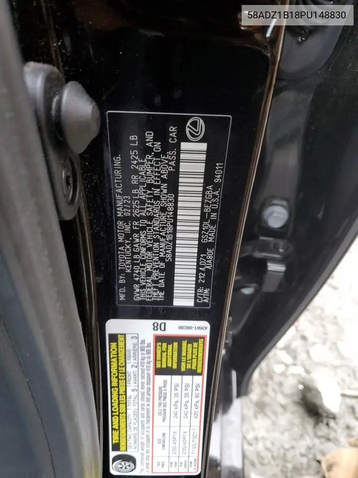 58ADZ1B18PU148830 2023 Lexus Es 350 Base