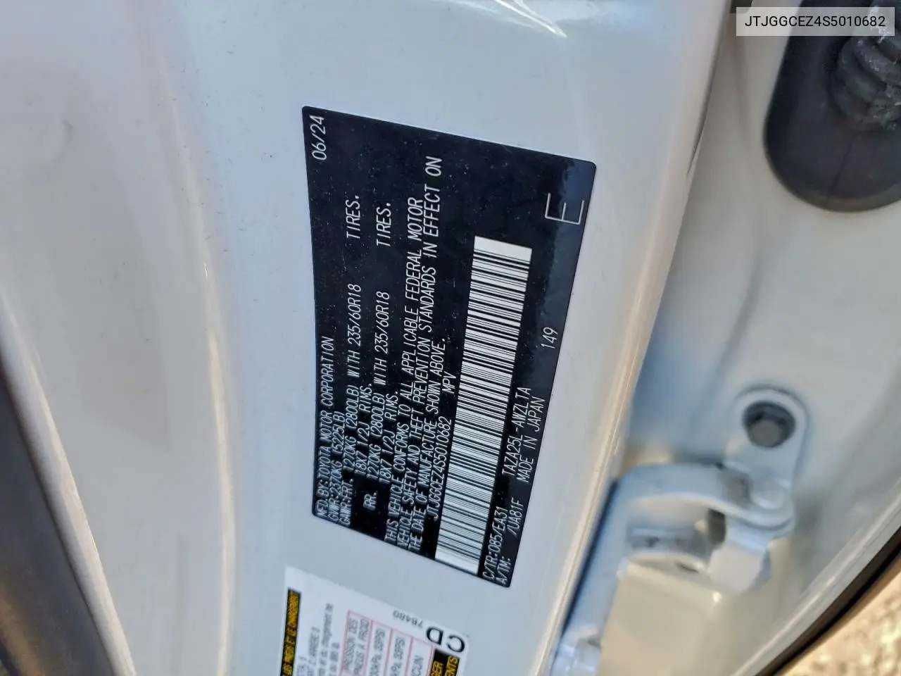 JTJGGCEZ4S5010682 2025 Lexus Nx 350 Premium