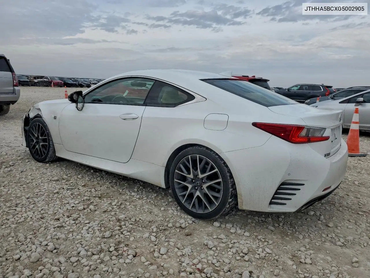 JTHHA5BCXG5002905 2016 Lexus Rc 200T