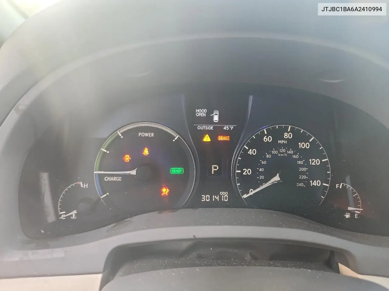 JTJBC1BA6A2410994 2010 Lexus Rx 450H