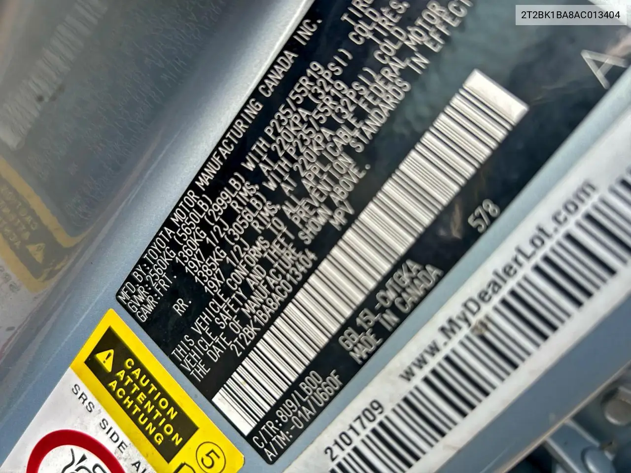 2T2BK1BA8AC013404 2010 Lexus Rx 350