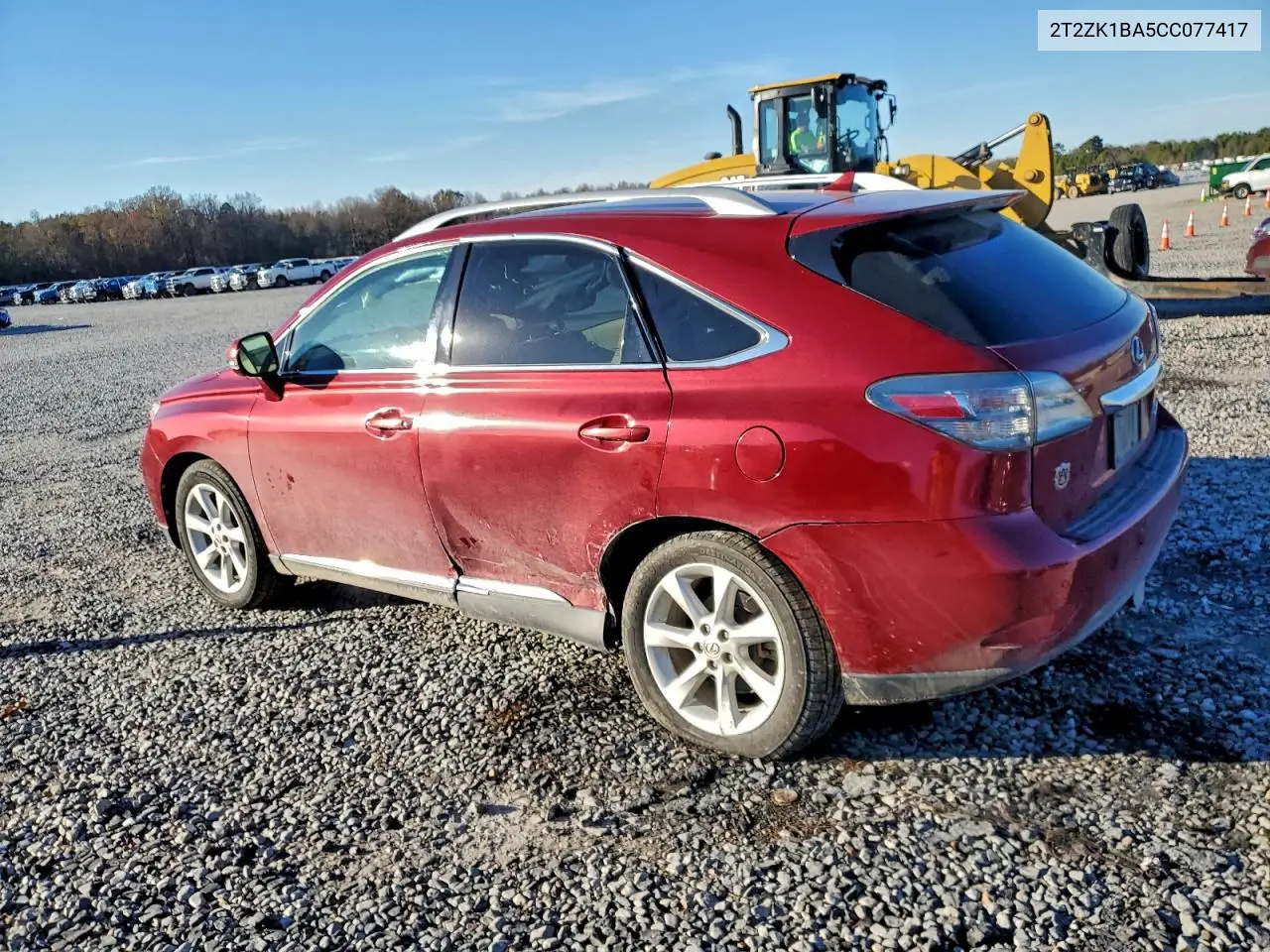 2T2ZK1BA5CC077417 2012 Lexus Rx 350