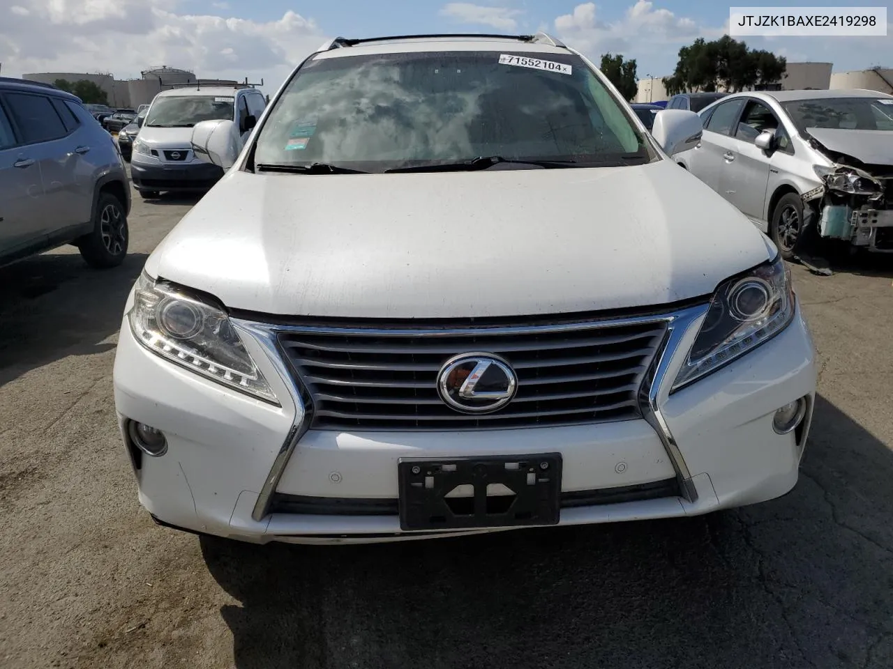 JTJZK1BAXE2419298 2014 Lexus Rx 350