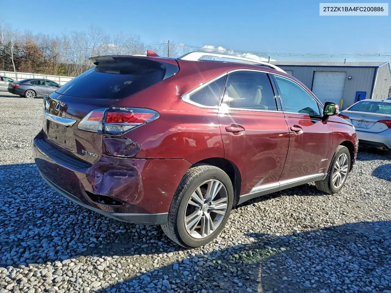 2T2ZK1BA4FC200886 2015 Lexus Rx 350