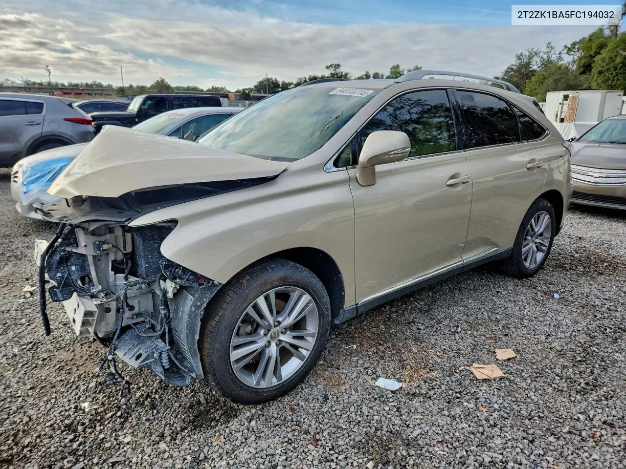 2T2ZK1BA5FC194032 2015 Lexus Rx 350