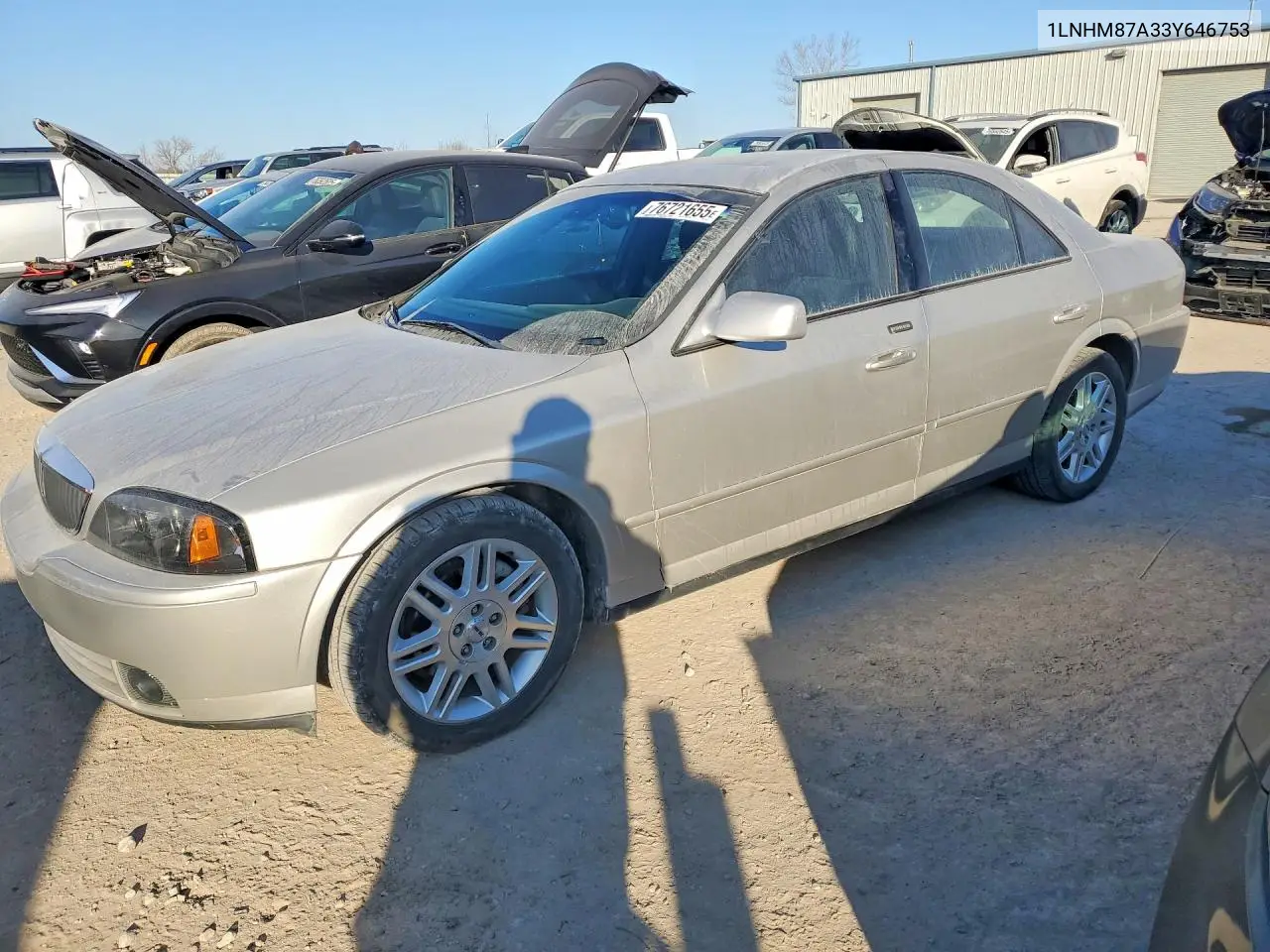 2003 Lincoln Ls VIN: 1LNHM87A33Y646753 Lot: 76721655