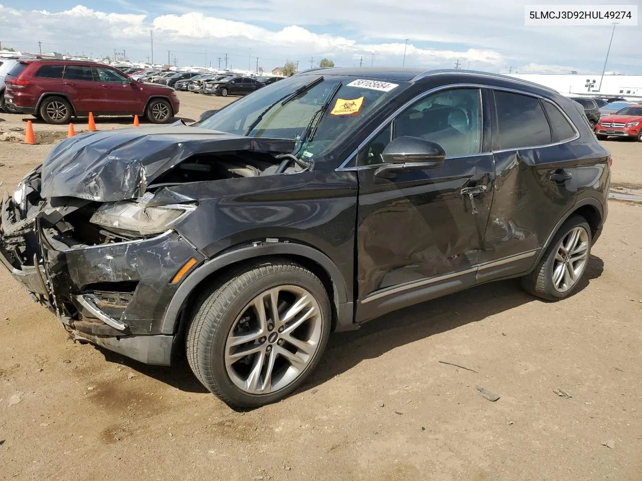 2017 Lincoln Mkc Reserve VIN: 5LMCJ3D92HUL49274 Lot: 58165684